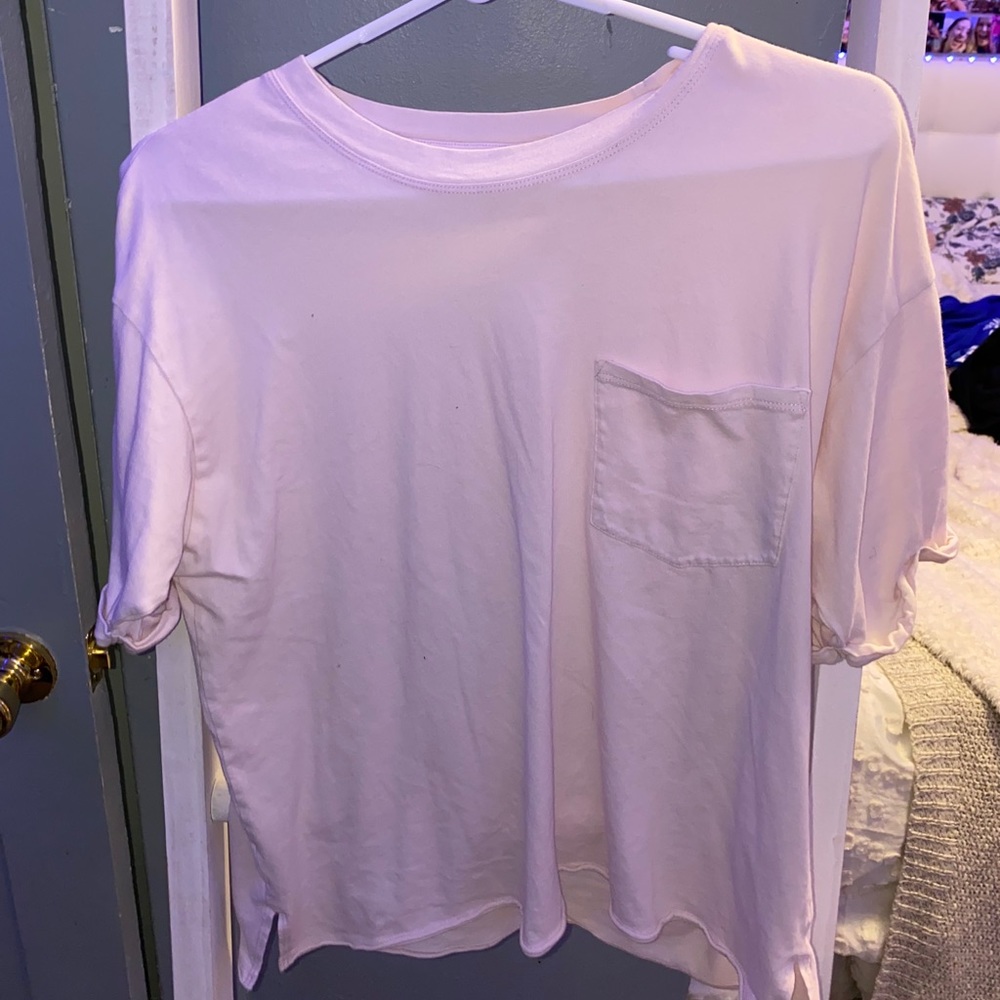 american eagle pink short sleeve